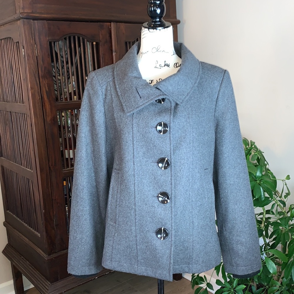 attention Charcoal Gray Wool Blend Jacket Coat